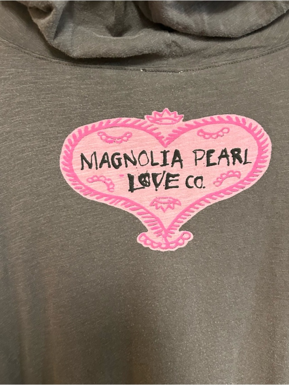 Magnolia Pearl Flor De La Pasion Viggo Hoodie T Dress maxi cotton Gray butterfly - Picture 12 of 13